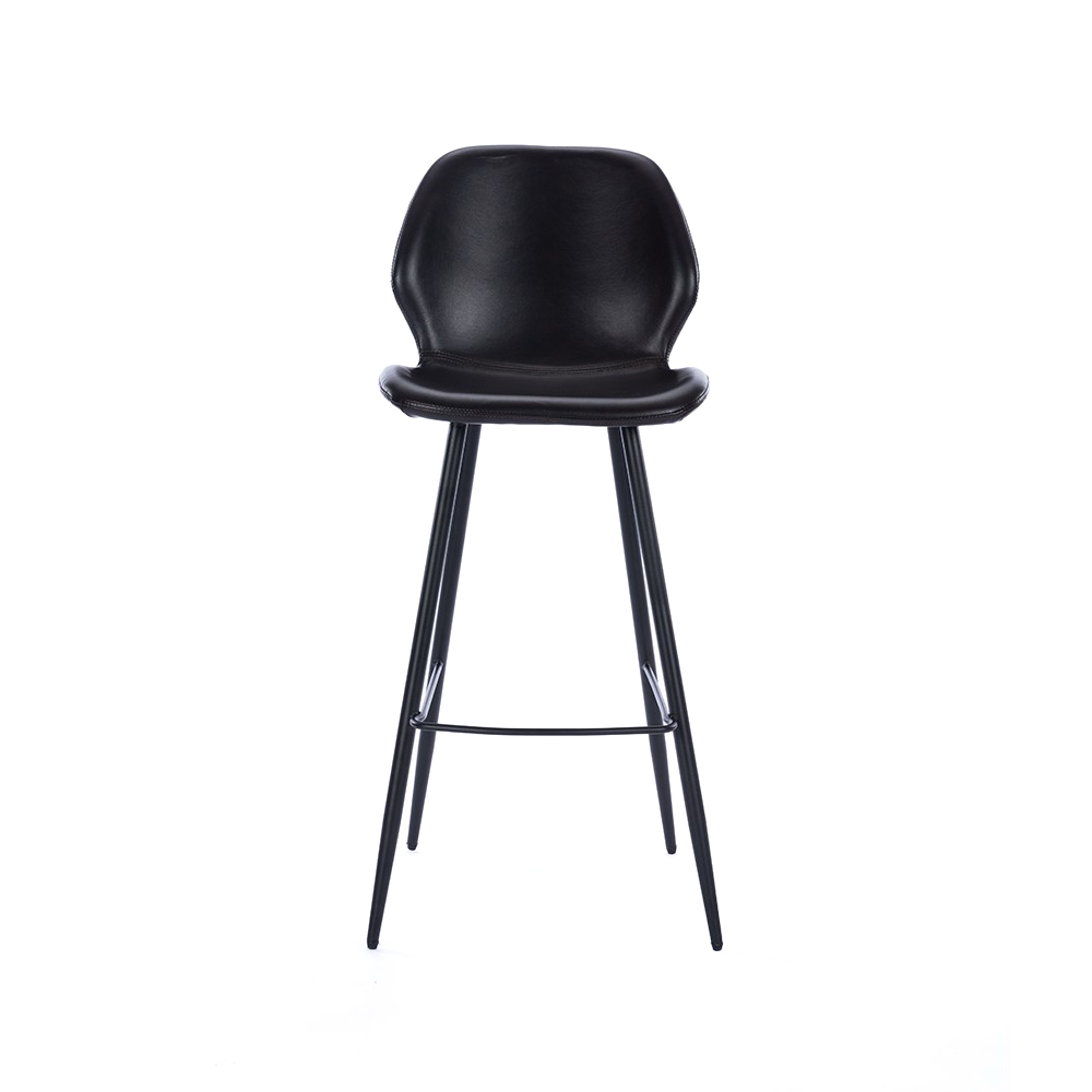 ZY-8085 Black PU Leather Metal Leg Bar Chair