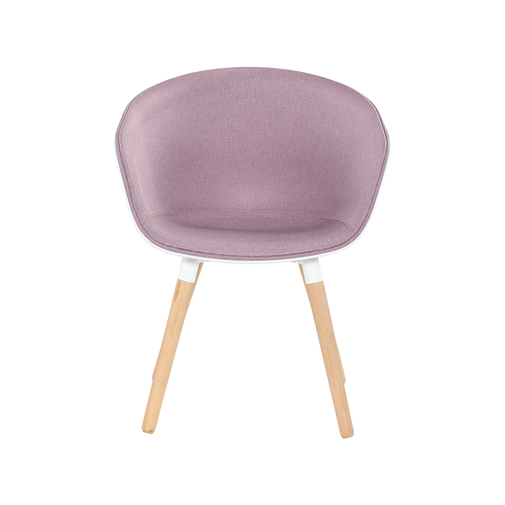 ZY-9009-3 Linen Fabric Plastic Seat Dining Chair
