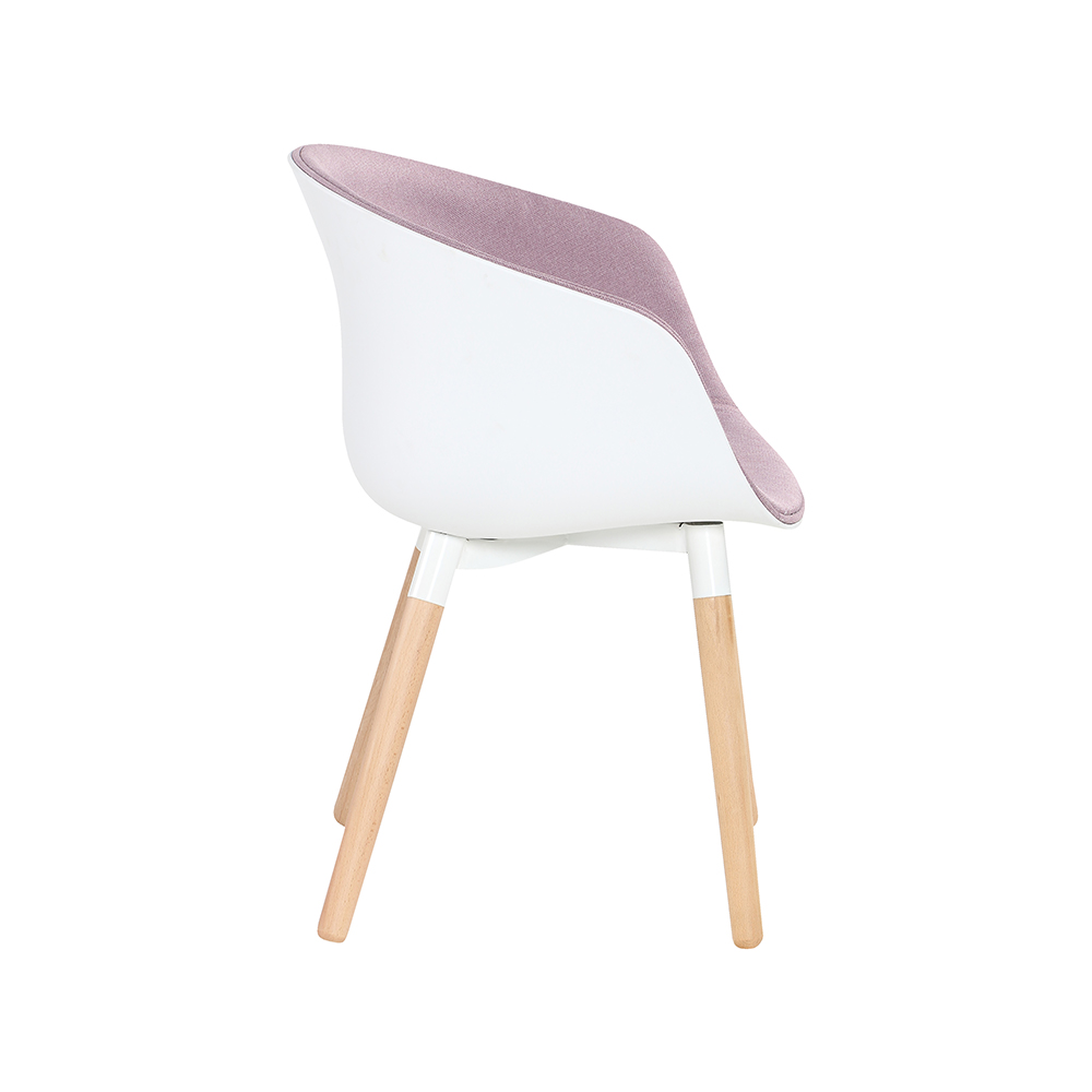ZY-9009-3 Linen Fabric Plastic Seat Dining Chair