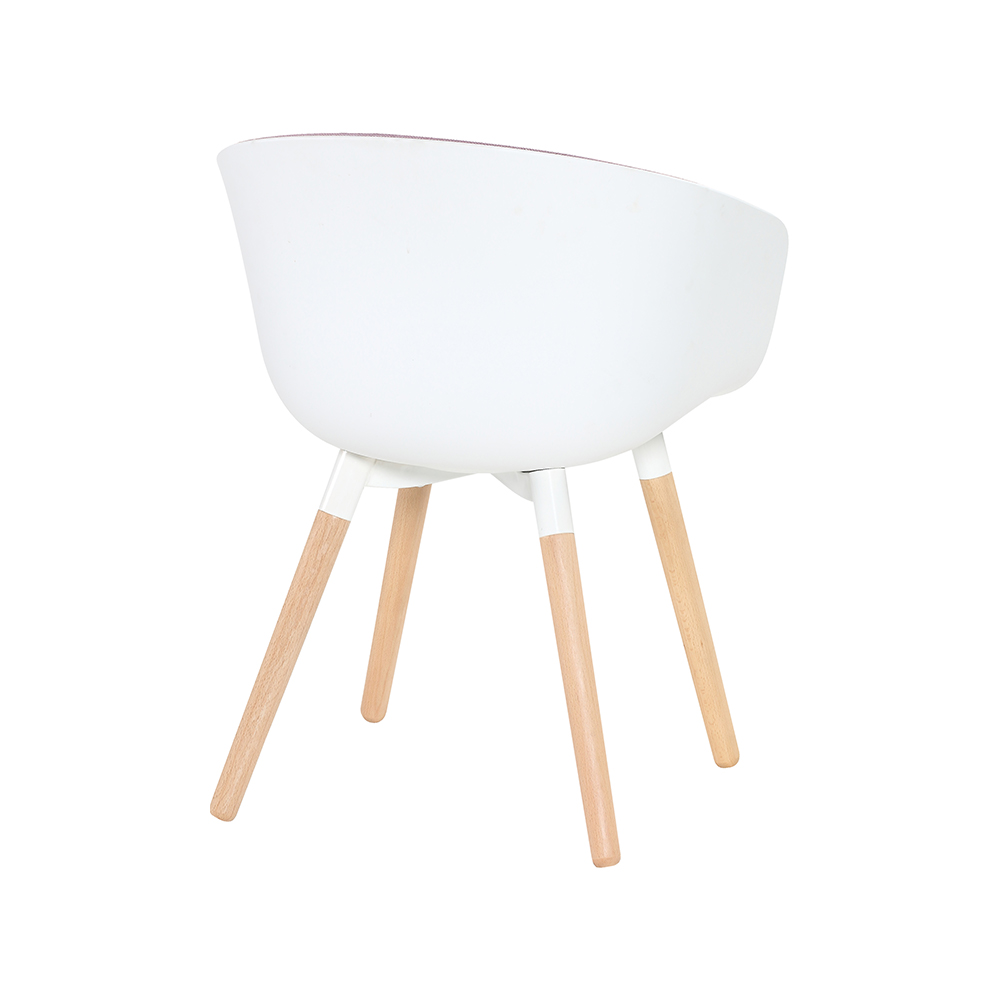 ZY-9009-3 Linen Fabric Plastic Seat Dining Chair