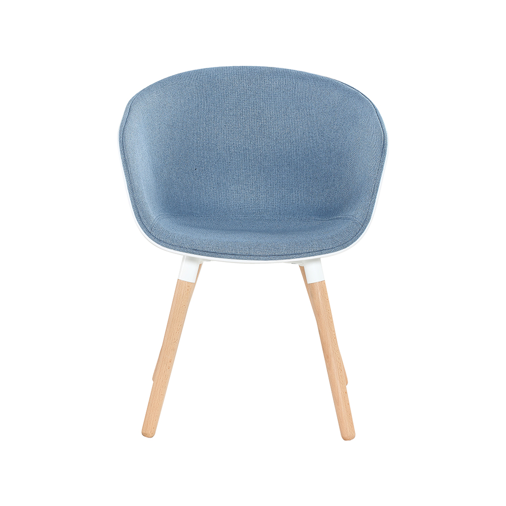 ZY-9009-3 Linen Fabric Plastic Seat Dining Chair