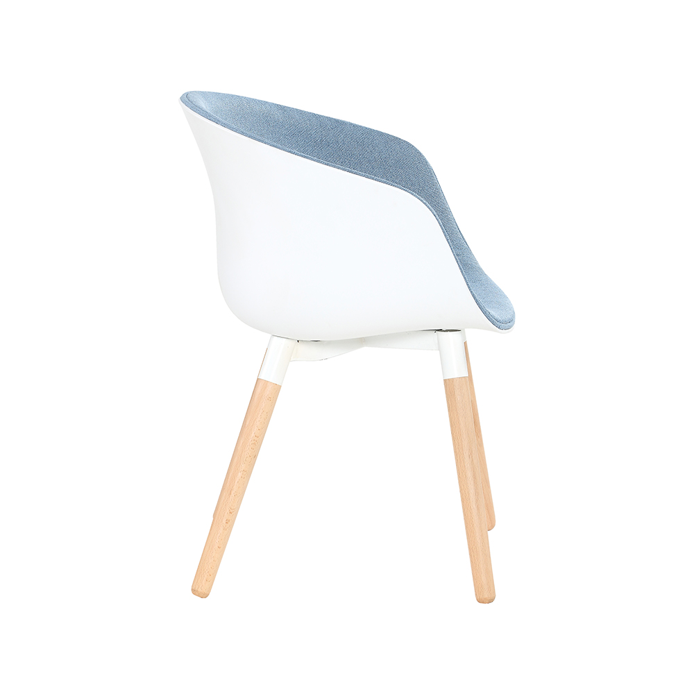 ZY-9009-3 Linen Fabric Plastic Seat Dining Chair