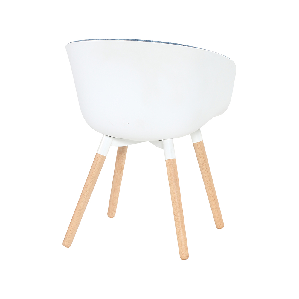ZY-9009-3 Linen Fabric Plastic Seat Dining Chair