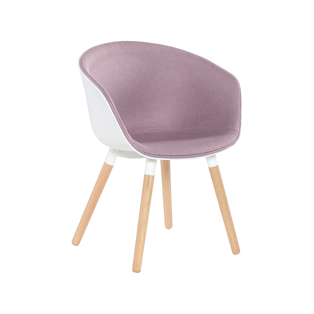 ZY-9009-3 Linen Fabric Plastic Seat Dining Chair
