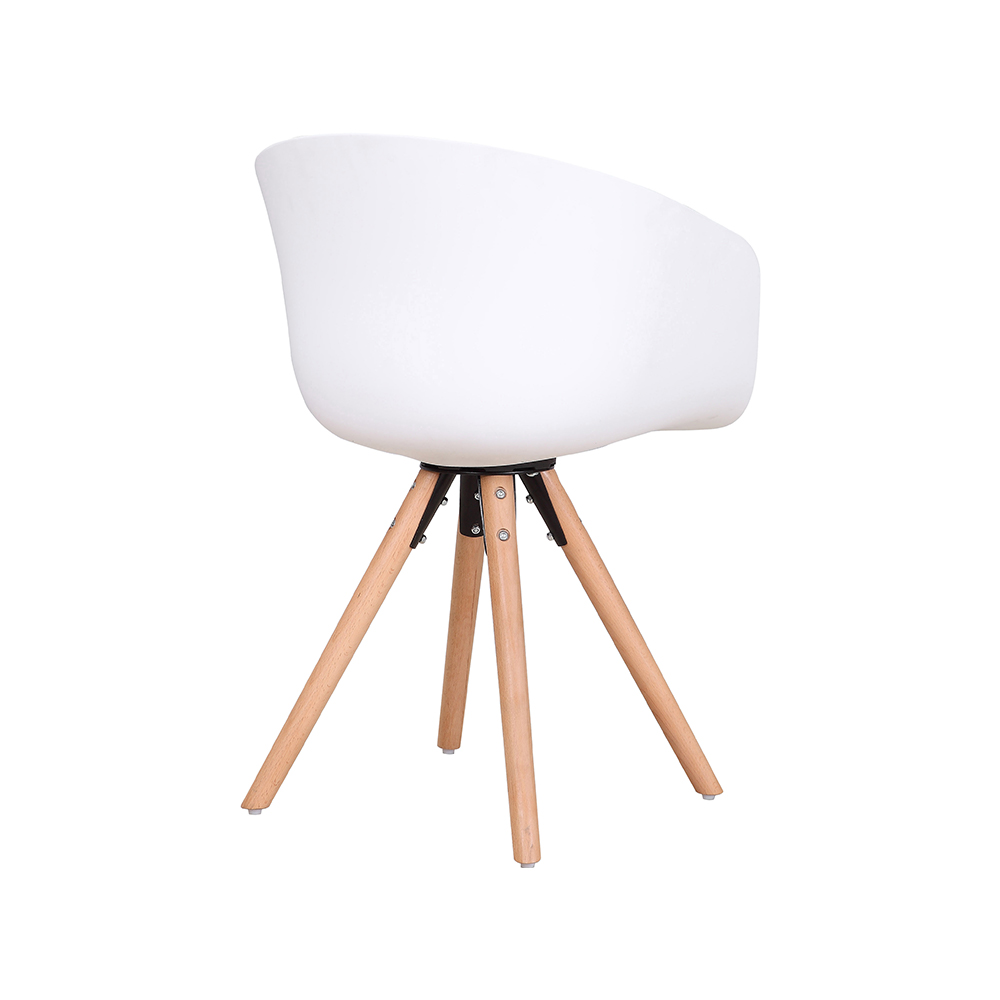 ZY-9009-5 Metal Part White Plastic Seat Dining Chair