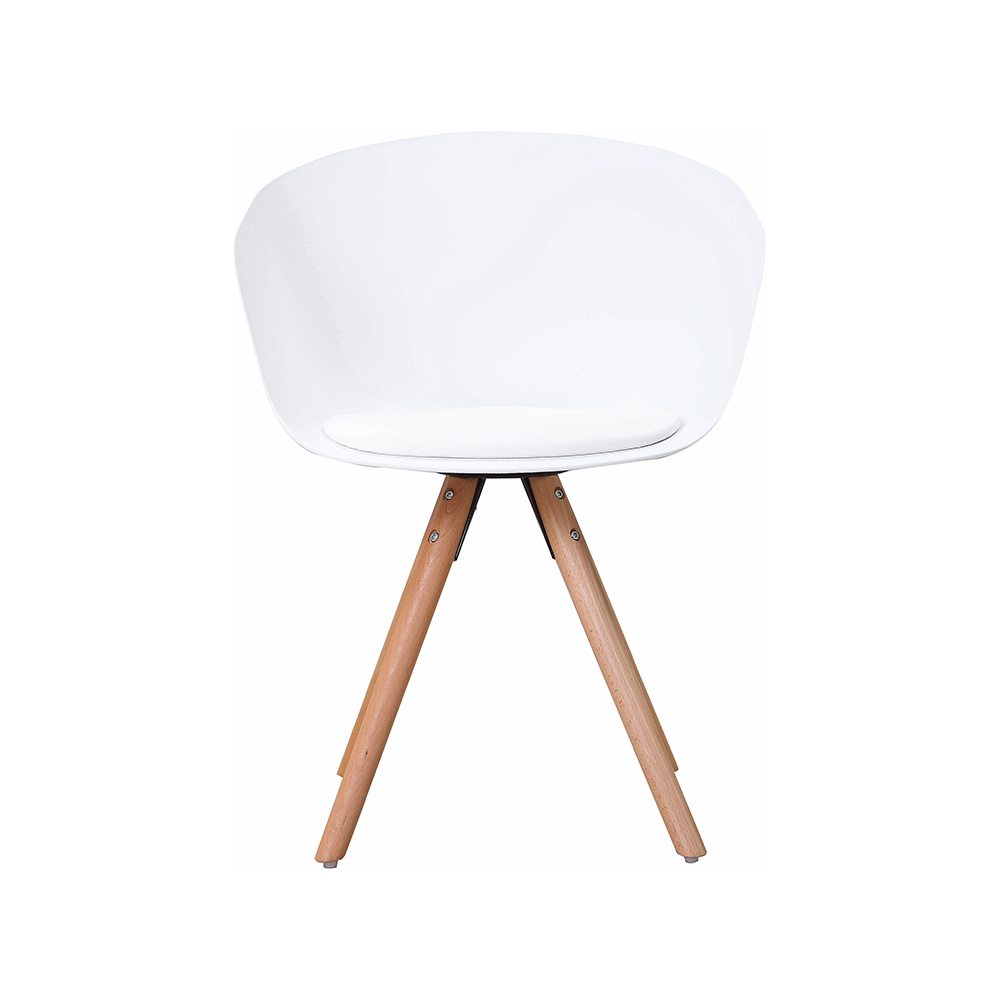ZY-9009-5 Metal Part White Plastic Seat Dining Chair
