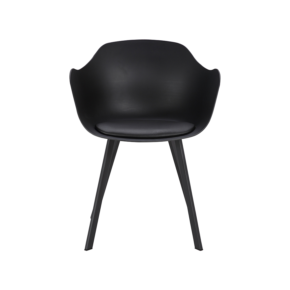 ZY-9028-2 Metal square tube leg black dining chair