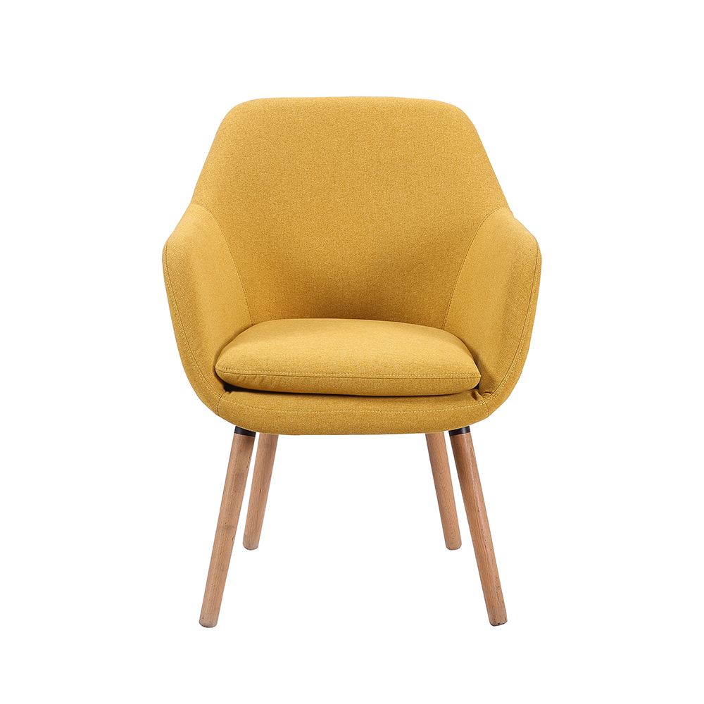 ZY-9049 Metal part and wood leg Linen fabric dining chair